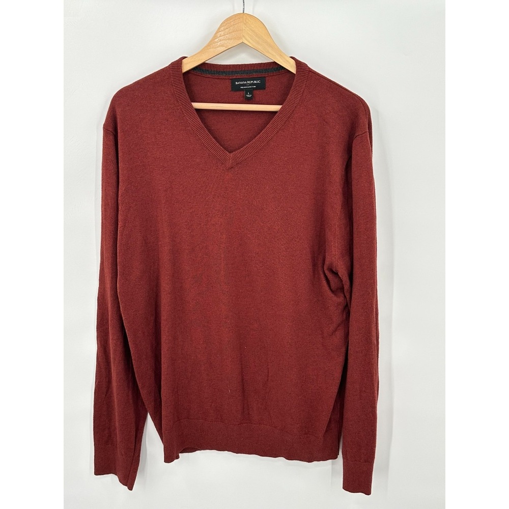 Banana Republic Cotton Cashmere Sweater Mens L Preppy Minimalist Old Money Soft